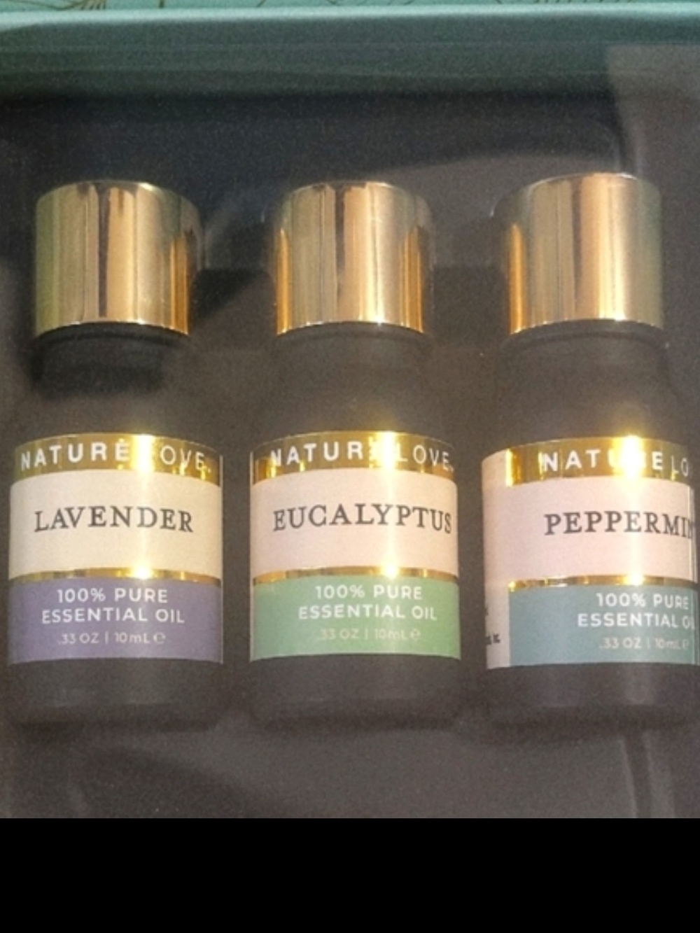 🆕3PK Lavender, Eucalyptus & Peppermint Essential Oil Trio - Gold Caps